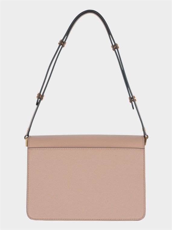 Marni Medium Trunk Saffiano Bag, Beige